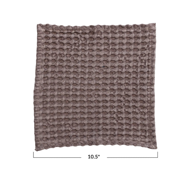 Aubergine Stonewashed Cotton Waffle Weave Dish Cloths