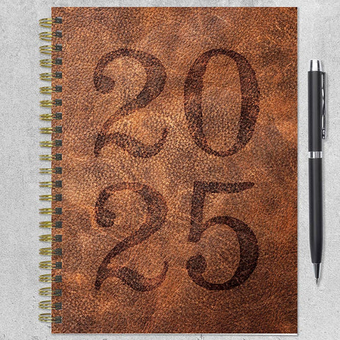 TF Publishing - Paper Goods - 2025 Aged Leather Medium Weekly Monthly Planner