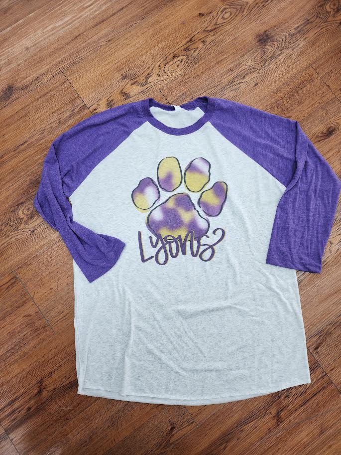 Lyons Paw Print Raglan Shirt