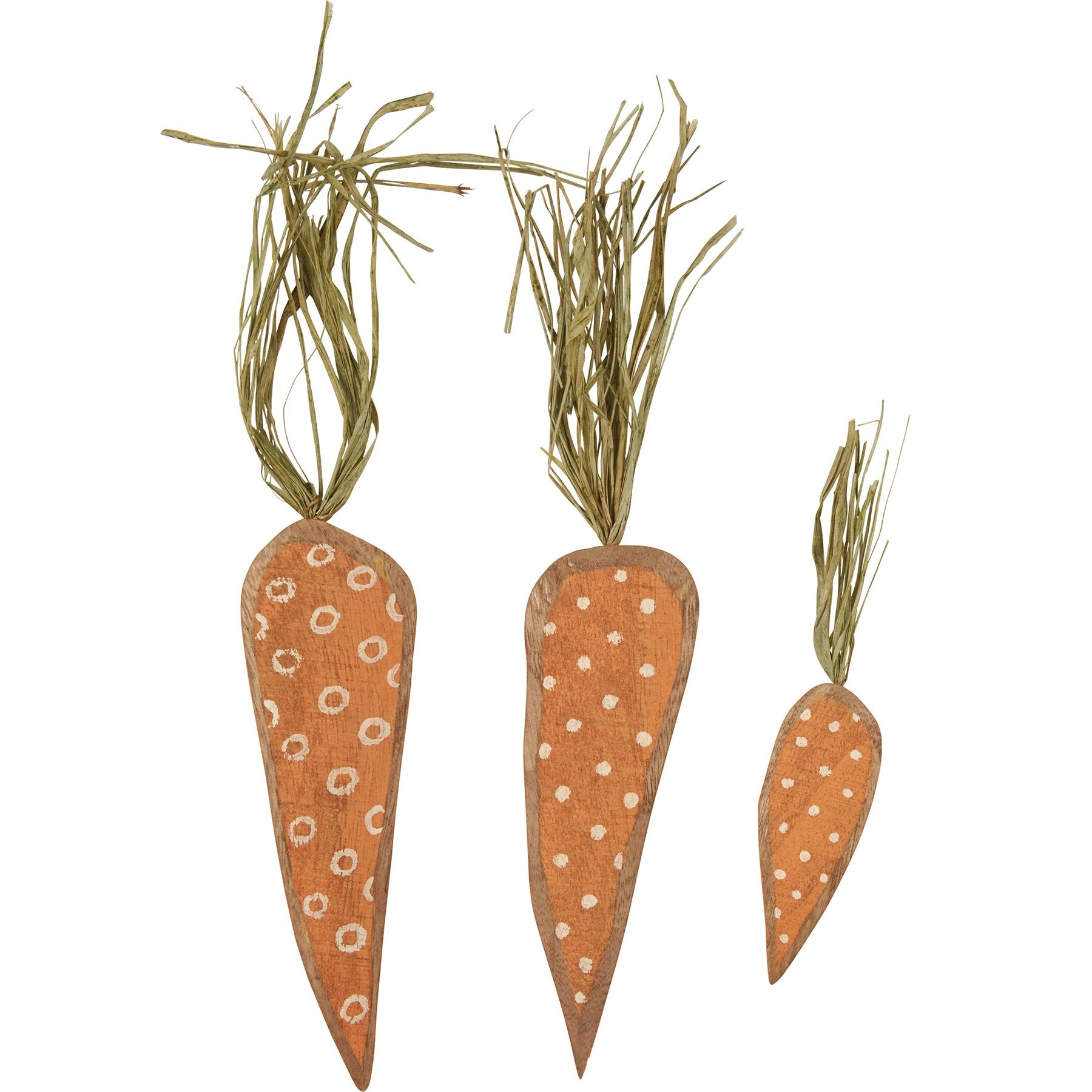 Dotted Wooden Carrot Set