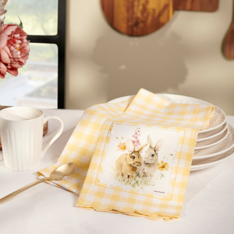 Flower Bunnies Kitchen Towel