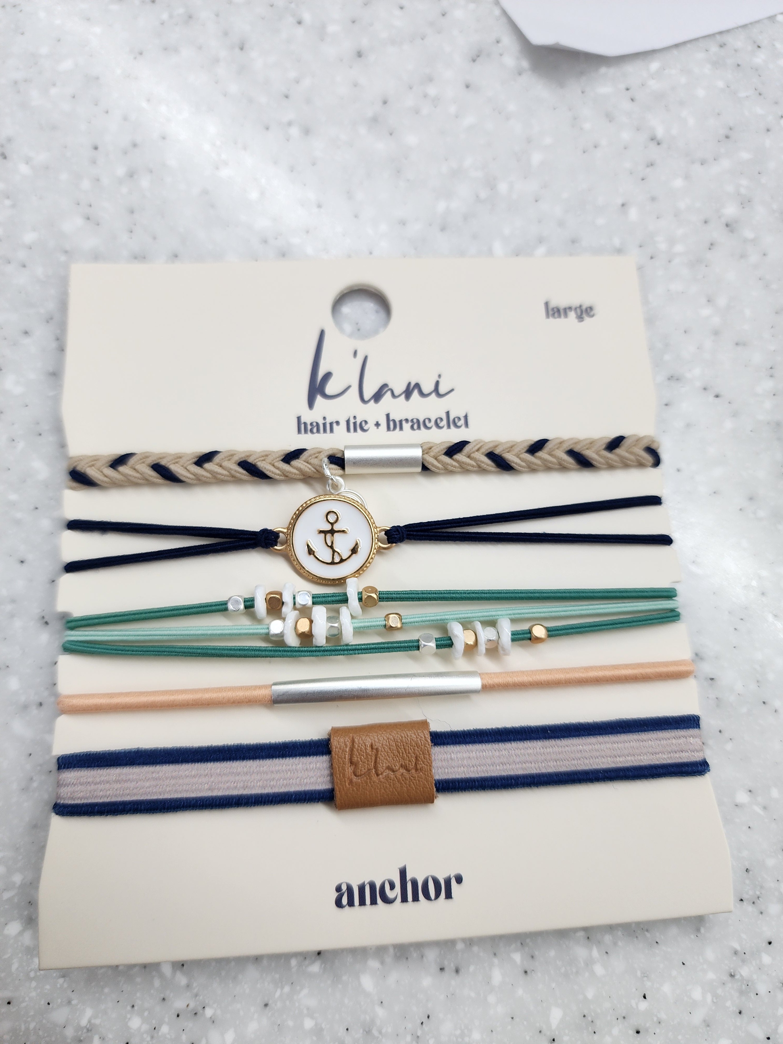 Anchor- Hair Tie Bracelet