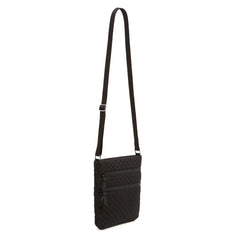 Triple Zip Hipster Crossbody Bag Recycled Cotton Black