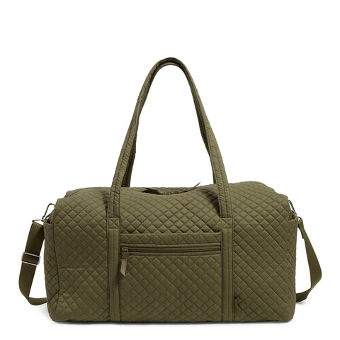 Large Travel Duffel Bag Recycled Cotton Climbing Ivy Green