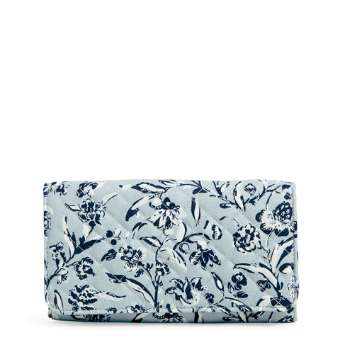 RFID Trifold Clutch Wallet Perennials Gray