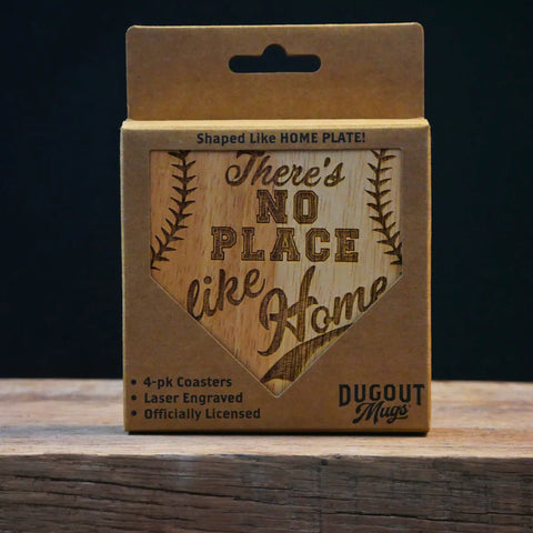 There's No Place Like Home Dugout Mug® Wood Coaster Set