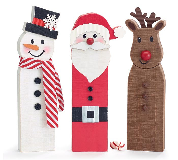 CHRISTMAS CHARACTER BLOCK SHELF SITTERS