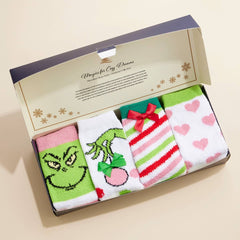 Frem - Christmas Fuzzy Socks Assorted Pack of 4: Assorted / One / 4DS98003