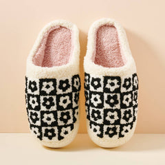 Frem - Flower Color Block Home Slippers: Pink / Large / 4DL98001