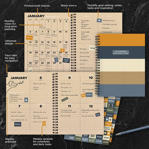 TF Publishing - Paper Goods - 2025 Element Layers Medium Weekly Monthly Planner