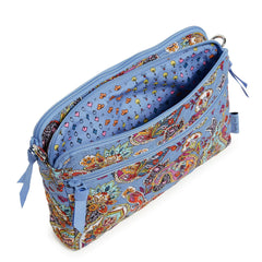 Triple Compartment Crossbody Bag in Recycled Cotton-Provence Paisley