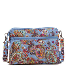 Triple Compartment Crossbody Bag in Recycled Cotton-Provence Paisley