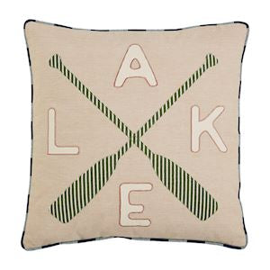 Oars Lake Applique Pillow