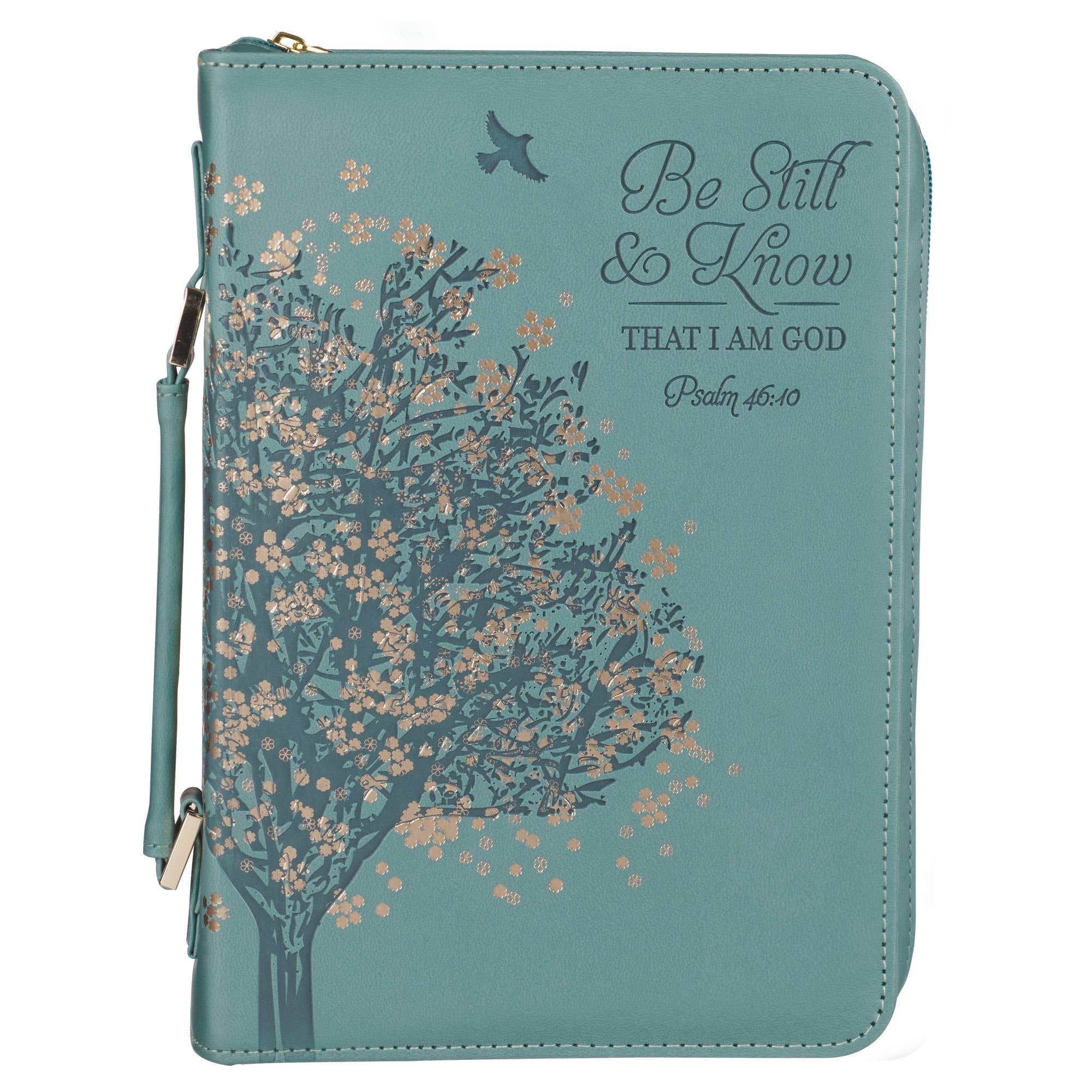 Christian Art Gifts - Bible Cover Fashion Teal Be Still Ps. 46:10: Medium