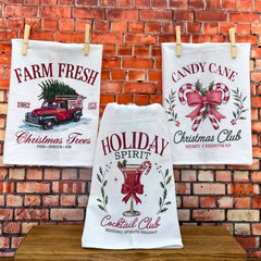 Driftless Studios - Holiday Spirit Cocktail Club Christmas Tea Towels