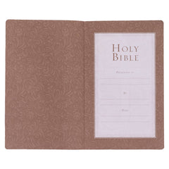 Christian Art Gifts - KJV Bible Gift & Award Faux Leather, Tan