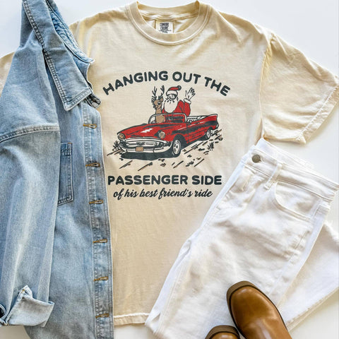 Mugsby - Passenger Side Funny Christmas Shirt, Christmas Graphic Tee