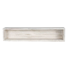 Foreside Home & Garden - Maxwell Distressed White Wood Farmhouse Trug Bin