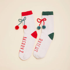 Frem - Christmas Fuzzy Socks Assorted Pack of 4: Assorted / One / 4DS98004