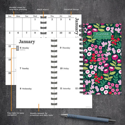 TF Publishing - Paper Goods - 2025 Floral Burst Small Weekly Monthly Planner