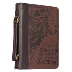 Christian Art Gifts - Bible Cover Classic Two-tone Lord is My Strength Ex. 15:2: Extra Large