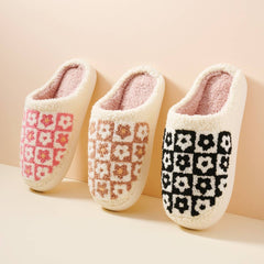 Frem - Flower Color Block Home Slippers: Pink / Large / 4DL98001