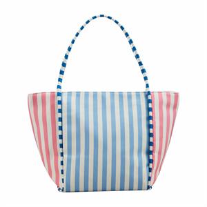 Blue Stripe Cooler Tote