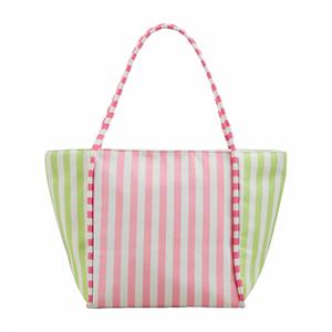 Pink Stripe Cooler Tote