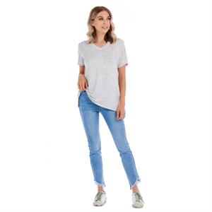 Gray Minah V-Neck Tee