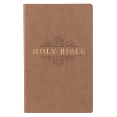 Christian Art Gifts - KJV Bible Gift & Award Faux Leather, Tan