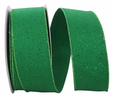 FLANNEL GLITTER DOTS COLOR WIRED EDGE RIBBON