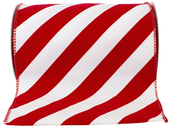 CANDY CANE GRAND VELVET STRIPE OUTDOOR POLYPRO WIRED EDGE