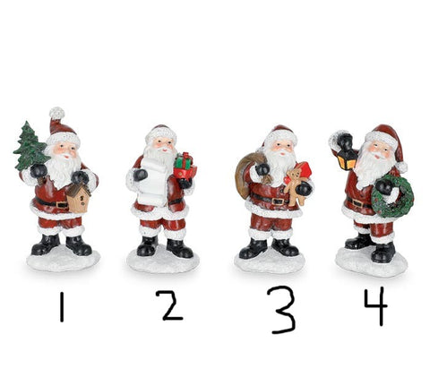 HAND PAINTED RESIN SANTA FIGURINE SET