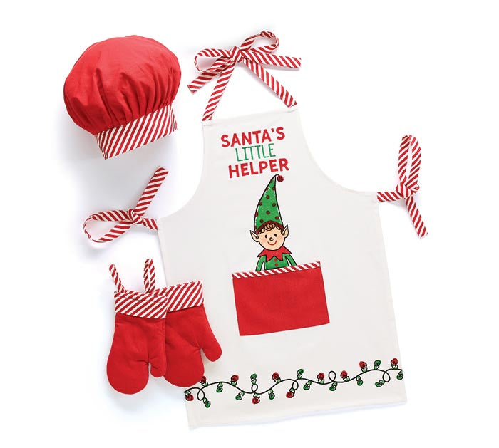 SANTA'S LITTLE HELPER CHILD APRON SET