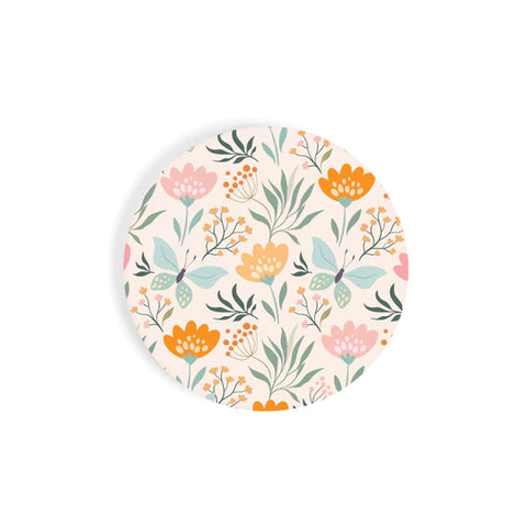 BUTTERFLY FLORAL PATTERN CAR COASTER