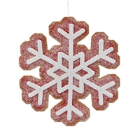 FROSTED GIANT COOKIE ORNAMENT. DOUBLE SIDED - RED/WHITE STYLE B 16.5''