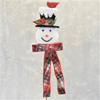 CLASSIC CARDINAL SNOWMAN ON STEM 25''