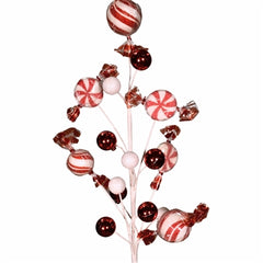 CANDY PERFECTION PEPPERMINT BALL SPRAY 32" - RED/WHITE