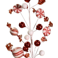 CANDY PERFECTION PEPPERMINT BALL SPRAY 32" - RED/WHITE