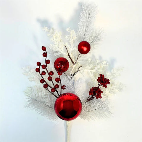 Frozen Pine w/ Red Berries and Balls Spray 29”