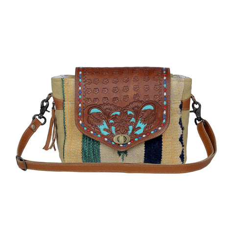 Floral Etchings Hand-Tooled Bag