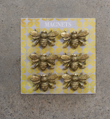 Pewter Bee Magnets on Card, Set of 6