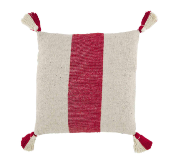 RED/WHITE STRIPE SQUARE PILLOW