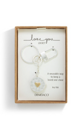 Love you Locket Key Fob - Silver