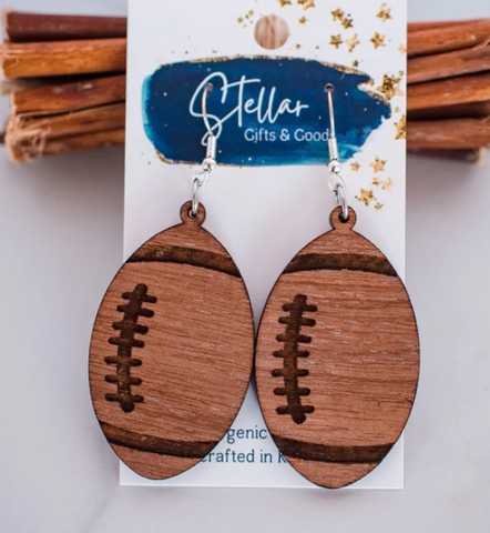 Wood Football Dangles