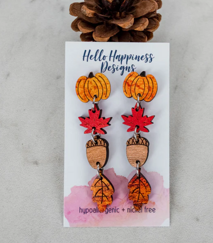 Fall Harvest Leaf Drop Dangles