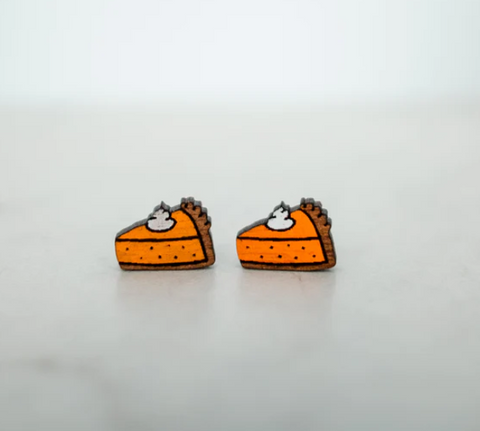 Hand Painted Pumpkin Pie Studs