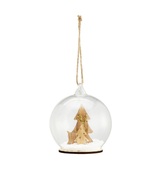 Woodland Scene Ornament With Snow