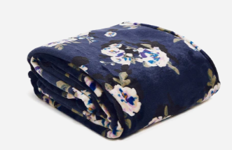Vera Bradley Plush Throw Blanket in Blooms and Branches Navy