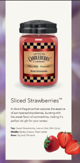 Candleberry Candle- Sliced Strawberries